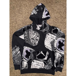 Air Jordan MVP Printed Rings All Over Print Black Hoodie Sample